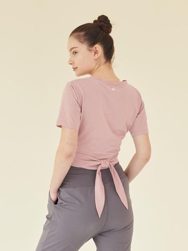 Wrapping Cross Short Sleeve T-shirt_Pale Pink - REINAMORA - Modalova