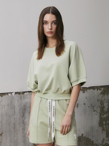 Recycle Crop Short Sleeve Sweatshirt_Light Green - REINAMORA - Modalova