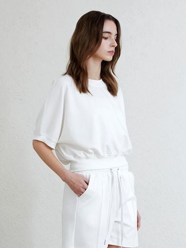 Recycle Crop Short Sleeve Sweatshirt_White - REINAMORA - Modalova