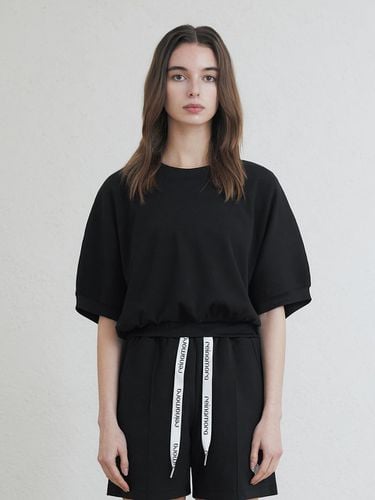 Recycle Crop Short Sleeve Sweatshirt_Black - REINAMORA - Modalova