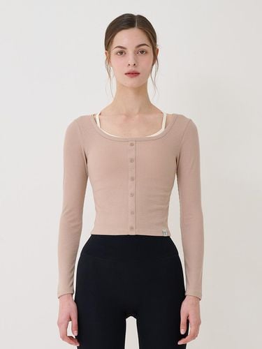 Button ribbed cover-up_Beige - REINAMORA - Modalova