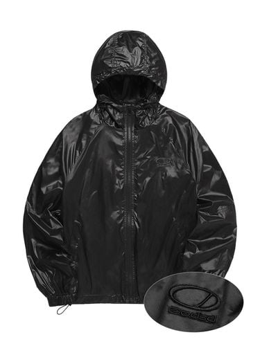 Glossy Raglan Windbreaker - BLACK - ODD STUDIO - Modalova