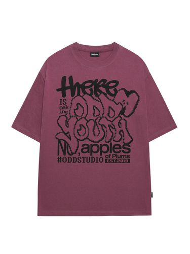 Apple Pixel Graphic Oversized Fit T-Shirt - PLUM - ODD STUDIO - Modalova