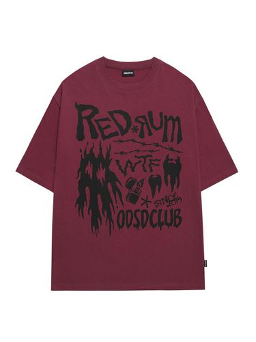 Redrum Graphic Oversized Fit T-Shirt - PLUM RED - ODD STUDIO - Modalova