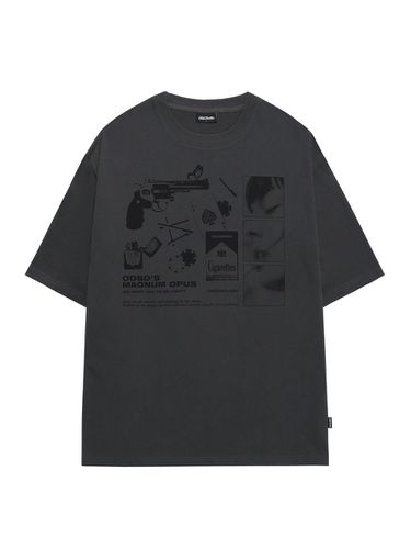 Collage Graphic Oversized Fit T-Shirt - CHARCOAL - ODD STUDIO - Modalova