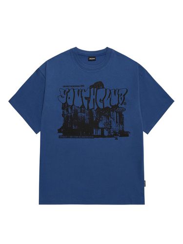 Youth Club Graphic Oversized Fit T-Shirt - BLUE - ODD STUDIO - Modalova