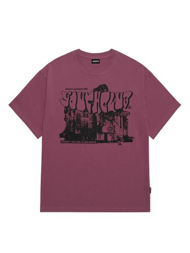 Youth Club Graphic Oversized Fit T-Shirt - PLUM - ODD STUDIO - Modalova