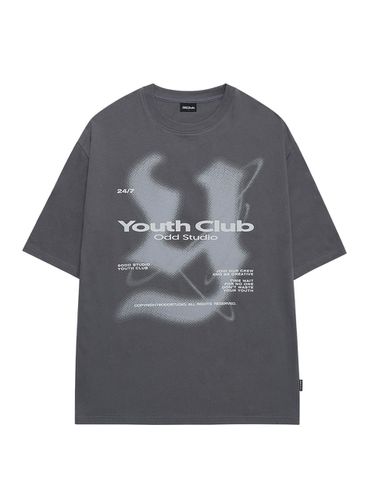 Y Logo Oversized Fit T-shirt - LIGHT CHARCOAL - ODD STUDIO - Modalova