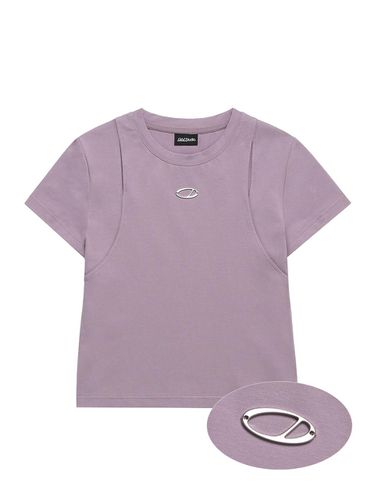 Odd Signature Cutoff Slim T-shirt - LILAC - ODD STUDIO - Modalova