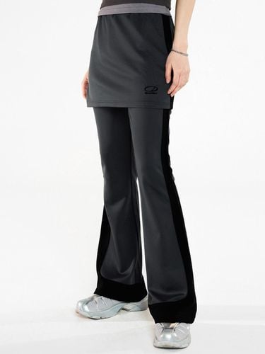 Layered bootcut jersey pants - GRAY BLACK - ODD STUDIO - Modalova