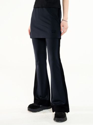 Layered bootcut jersey pants - NAVY BLACK - ODD STUDIO - Modalova