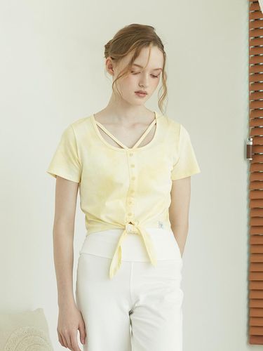 V Strap Neck Knot Short Cover_Yellow - REINAMORA - Modalova