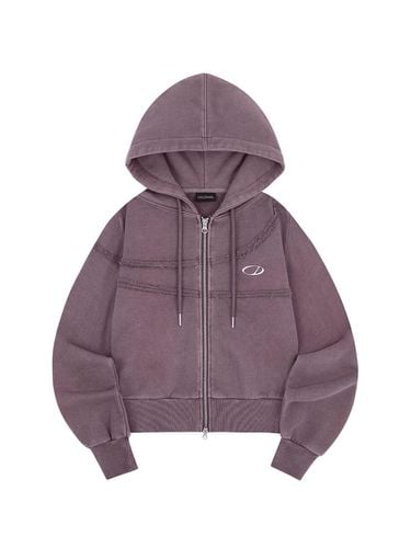 Pigment Cut-Off Hooded Zip-Up - ROSE PURPLE - ODD STUDIO - Modalova