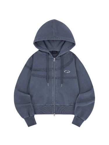 Pigment Cut-Off Hooded Zip-Up - NAVY - ODD STUDIO - Modalova