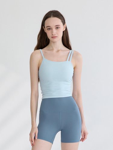 Unbalanced Strap Crop Tank Top_Spa Blue - REINAMORA - Modalova