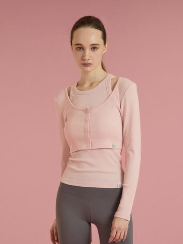 Fine Ribbed Cropped Cardigan_Heavenly Pink - REINAMORA - Modalova