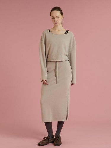 Soft sweat pencil skirt _Beige - REINAMORA - Modalova