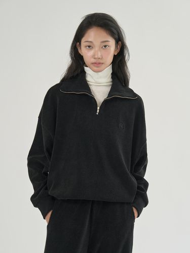 Fair collar zip-up sweatshirt black - MOMET - Modalova