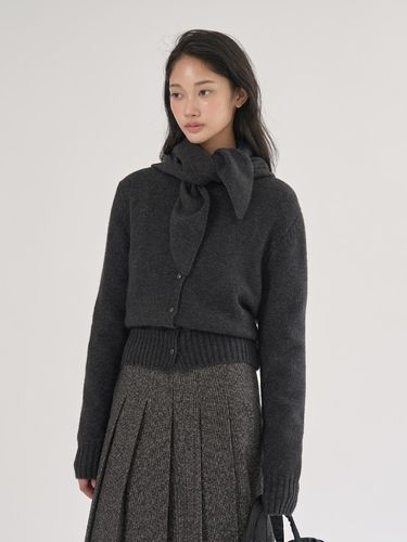 Mui Knit Wool Shoulder Charcoal - MOMET - Modalova