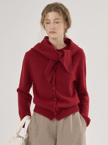 Mui knit wool shawl red - MOMET - Modalova