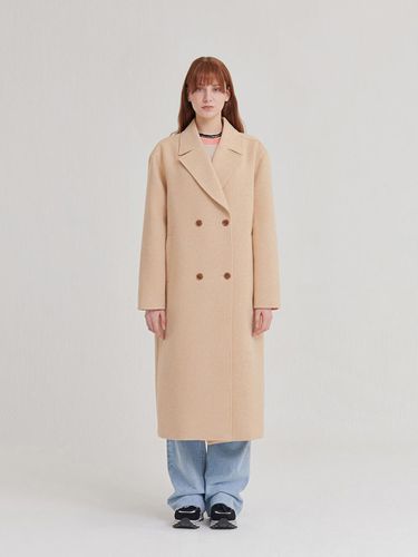 Beige Wool Double Coat - Woman - NU PARCC - Modalova