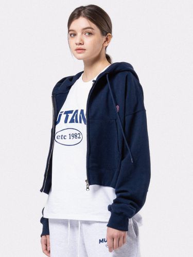 CROP ZIP-UP HOODIE (NAVY) - MUTZ - Modalova