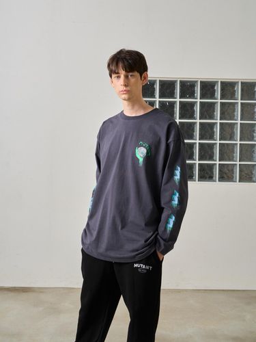 SKELETON LONG SLEEVE TEE (ASH) - MUTZ - Modalova