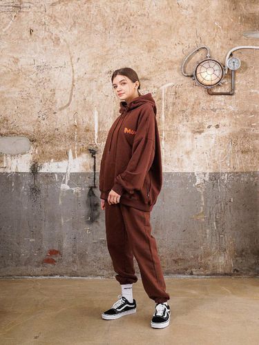 DIAGONAL JOGGER SWEAT PANTS (BRICK) - MUTZ - Modalova