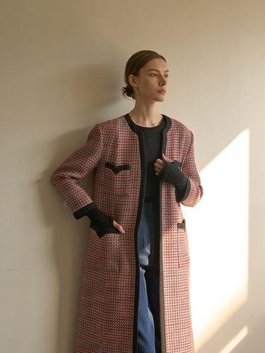 V tweed coat (red) - octobersecond - Modalova