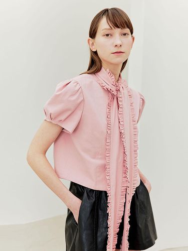 Frill tie blouse (pink) - octobersecond - Modalova