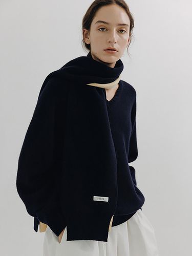 Cashmere Blended Long Scarf (Navy) - peces - Modalova