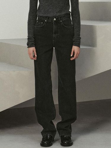 Black denim straight pants (black) - LE - Modalova