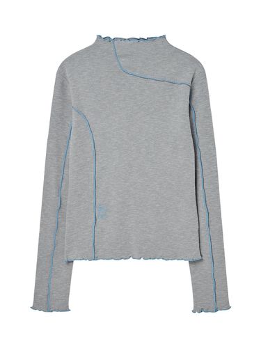 Line half-neck turtleneck [GRAY] - DELICCENT - Modalova