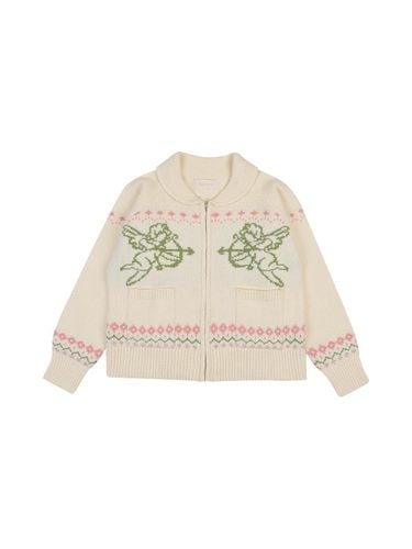 Angel Jacquard Zip-Up Cardigan [] - DELICCENT - Modalova