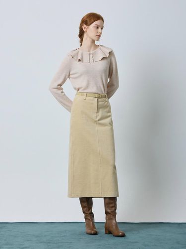 Belted Corduroy Long Skirt LE_C244MSD037 - CC collect - Modalova