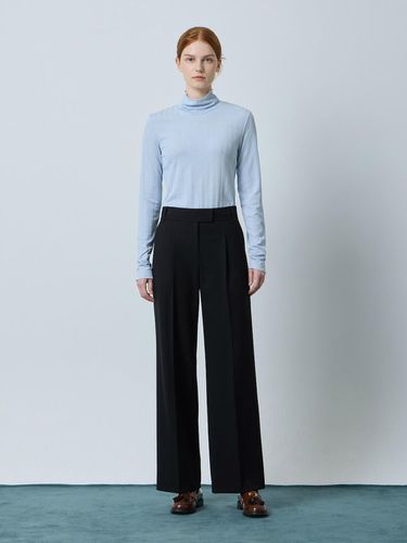 Wool blend one-tuck wide pants BK_C244MSA033 - CC collect - Modalova