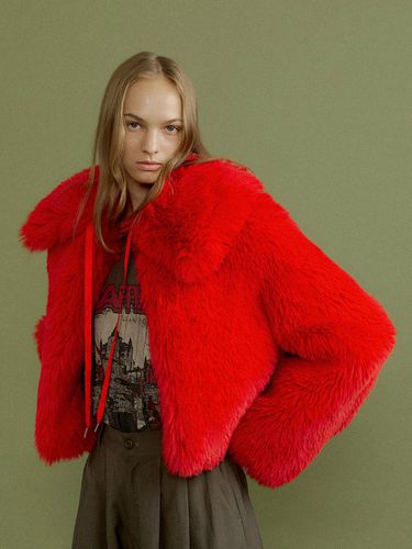 MU fur collar muffler [red] - molliolli - Modalova