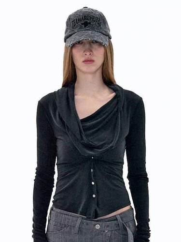 Draped Modal Blend Snap Top [] - 2000 Archives - Modalova