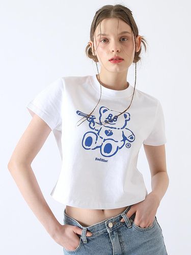 BadBear Crop Tee White - BadBlue - Modalova