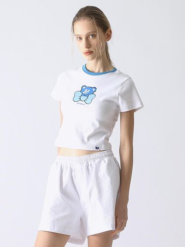 Ribbon BadBear Slim Tee White - BadBlue - Modalova