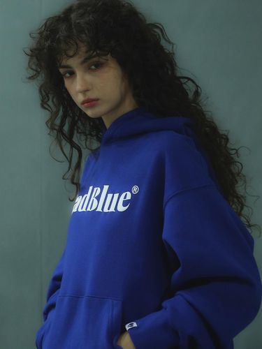 Logo Puff Hoodie Blue - BadBlue - Modalova