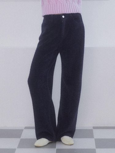 Merin Texture Pants [NAVY] - DELICCENT - Modalova