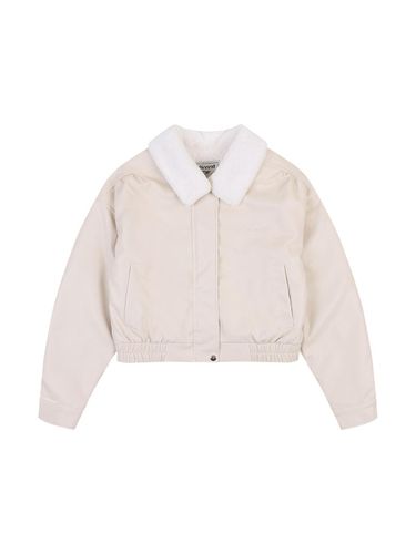 Cookie leather Blouson [IVORY] - DELICCENT - Modalova