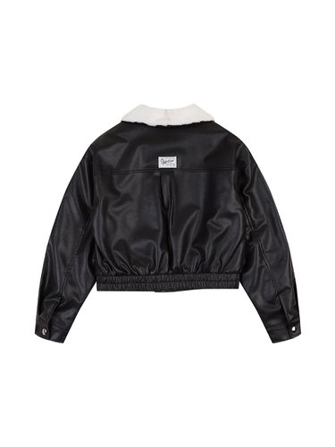 Cookie leather Blouson [BLACK] - DELICCENT - Modalova