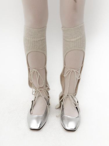 RIBBON LEG WARMER [LIGHT GREY] - TUOMIO - Modalova