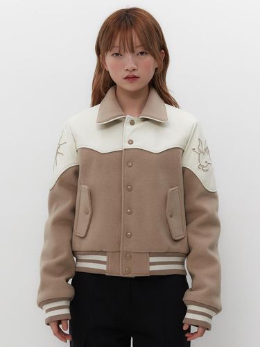 WESTERN VARSITY JACKET [BEIGE] - TUOMIO - Modalova