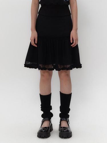 MESH FRILL LAYERED SKIRT [BLACK] - TUOMIO - Modalova