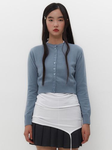 BUTTON POINT CARDIGAN [DUSTY BLUE] - TUOMIO - Modalova