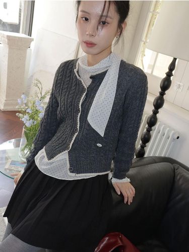 WINNIE CABLE CARDIGAN_2COLORS_CHARCOAL - HAINT - Modalova