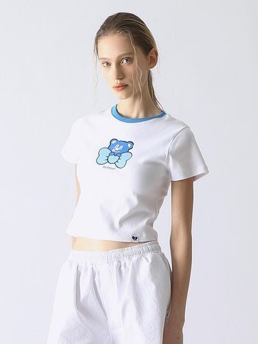 Ribbon BadBear Ringer Slim Tee White - BadBlue - Modalova